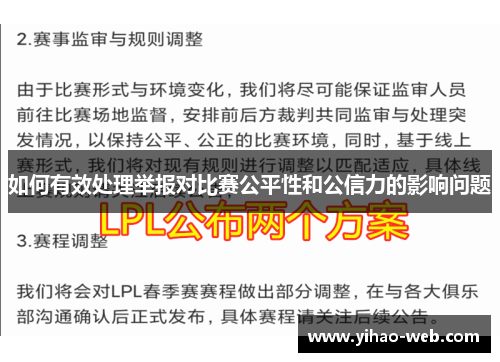 如何有效处理举报对比赛公平性和公信力的影响问题